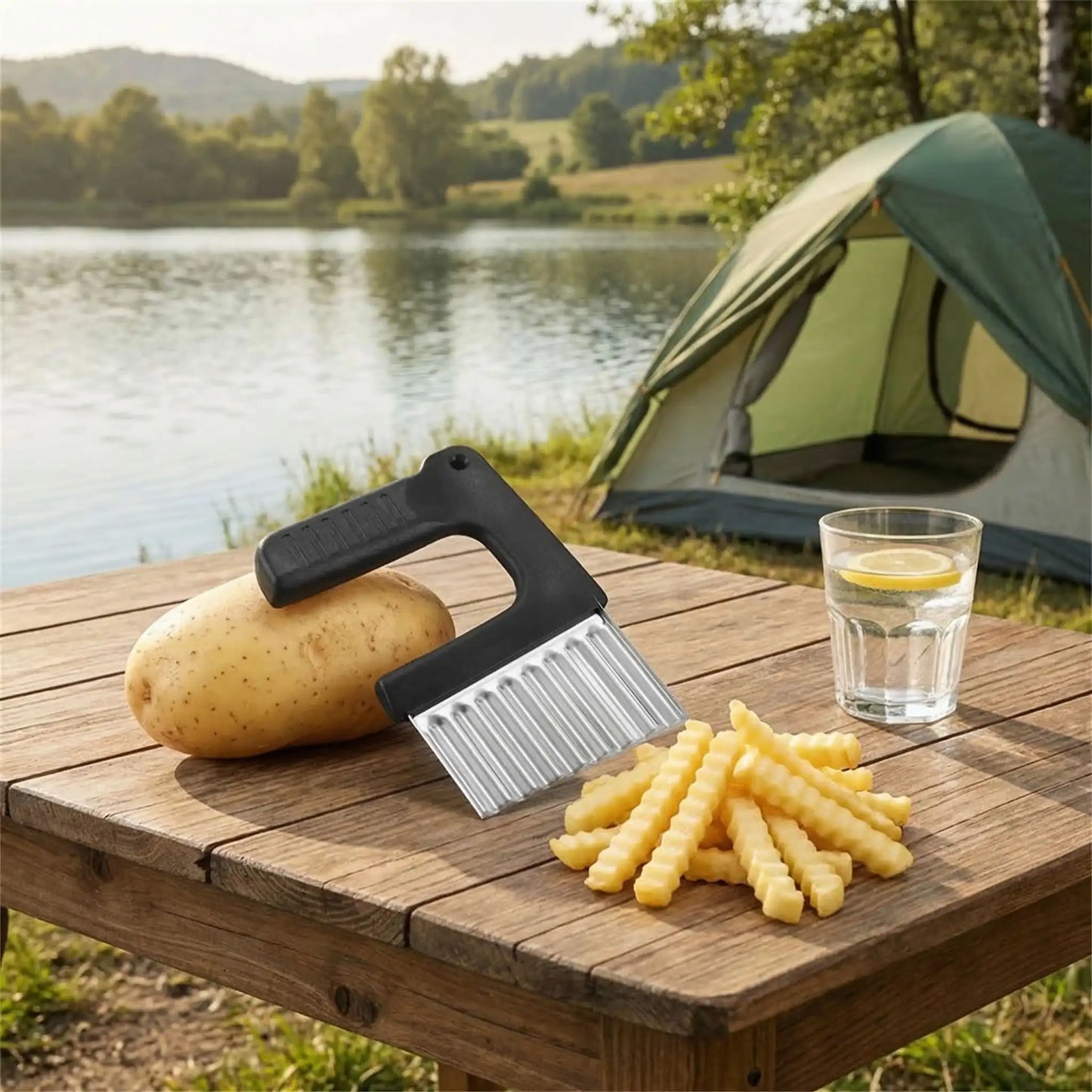 coupe frite ondulé portable agréable pour le campign