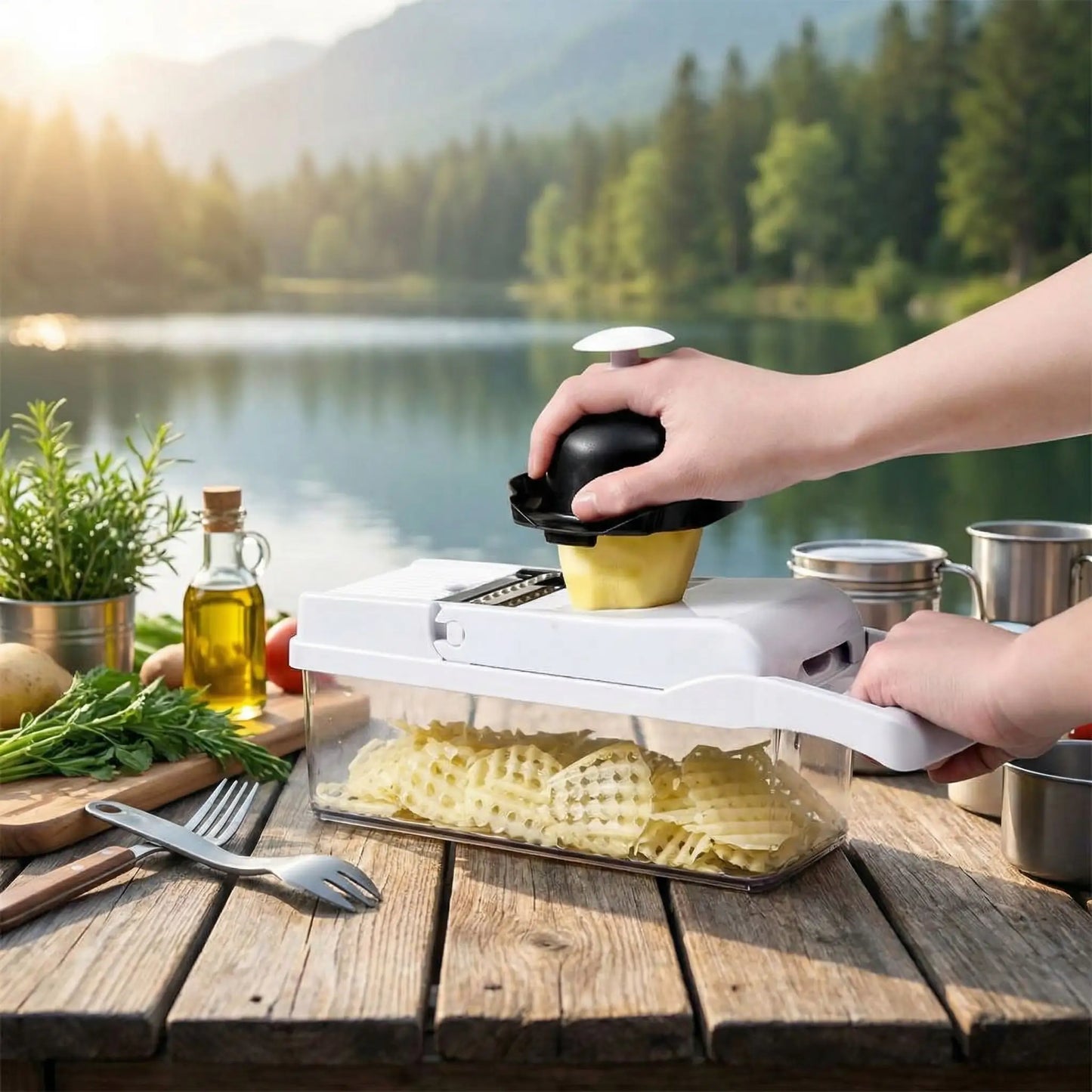 mandoline coupe legumes parfait pour camping