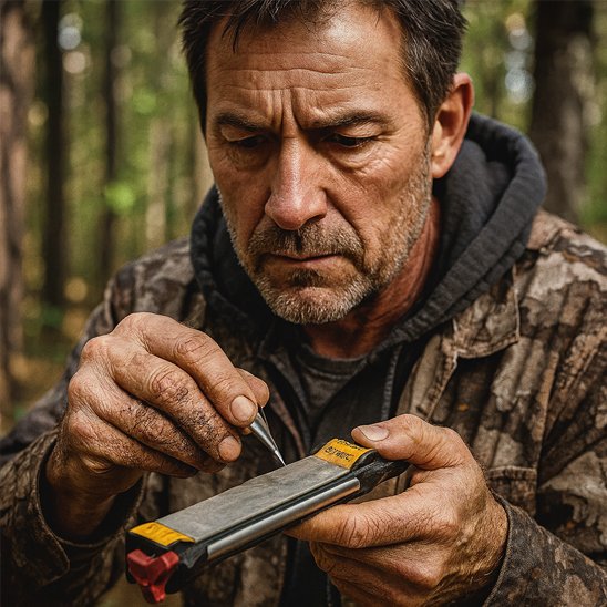 Pierre à aiguiser maintenir fermement