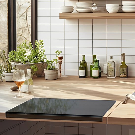 Planche a decouper protection antidérapant pour comptoir avec levre