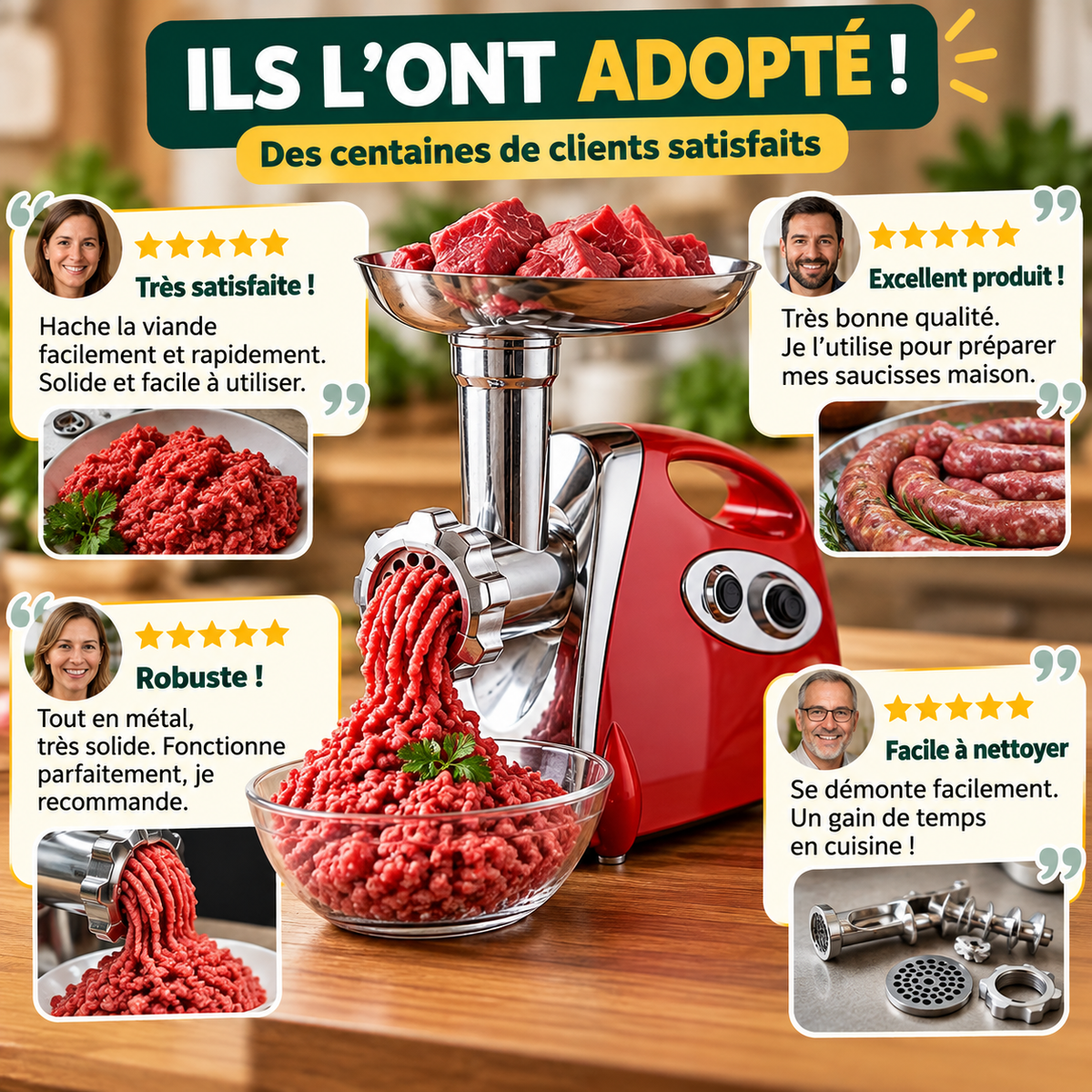 Ils l'ont adopté avis clients hachoir a viande