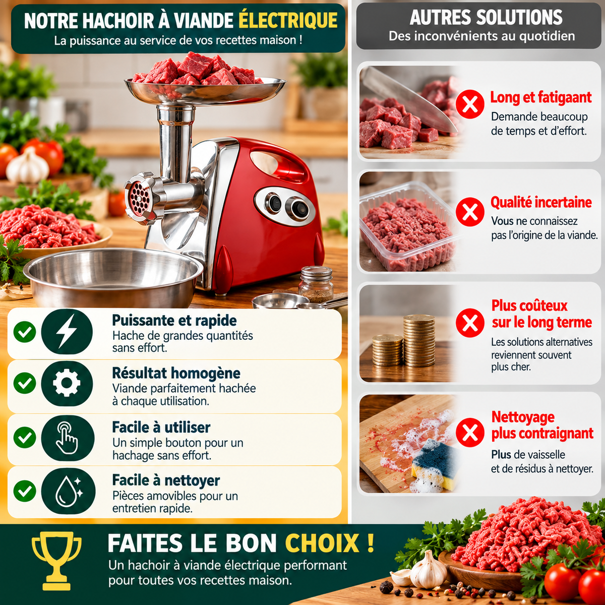 Notre hachoir a viande gagnant