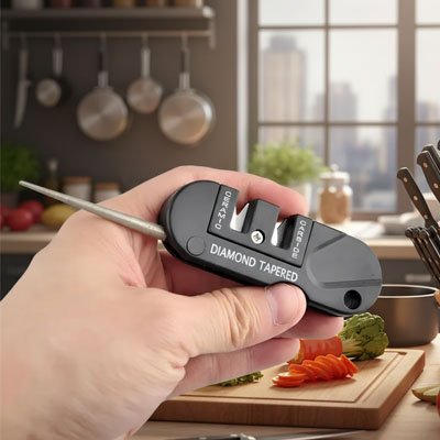 affuteur de couteaux avec tige ronde effilée