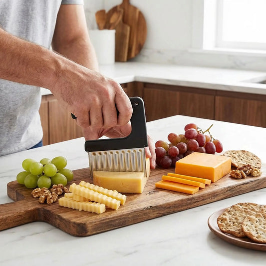 coupe frite ondulé pour préparer le plateau de fromage 