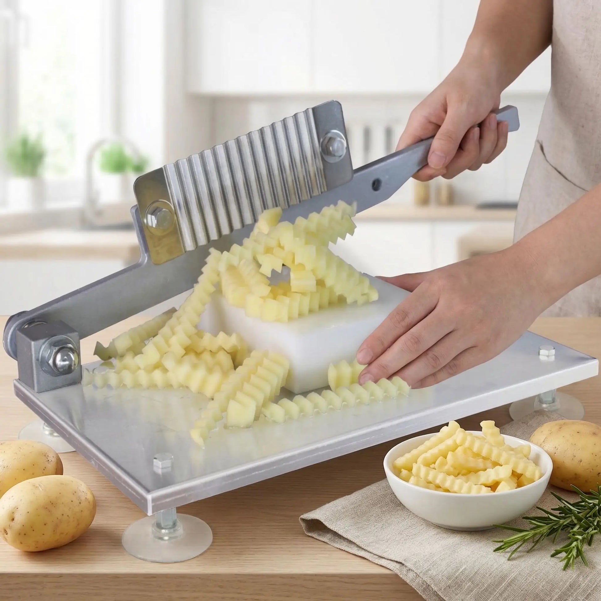 coupe frite ondulé pour une grande quantité