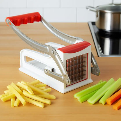 Coupe frite poignée en métal avec revêtement antidérapant