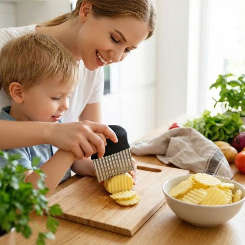 coupe frites enfant participe en toute securité