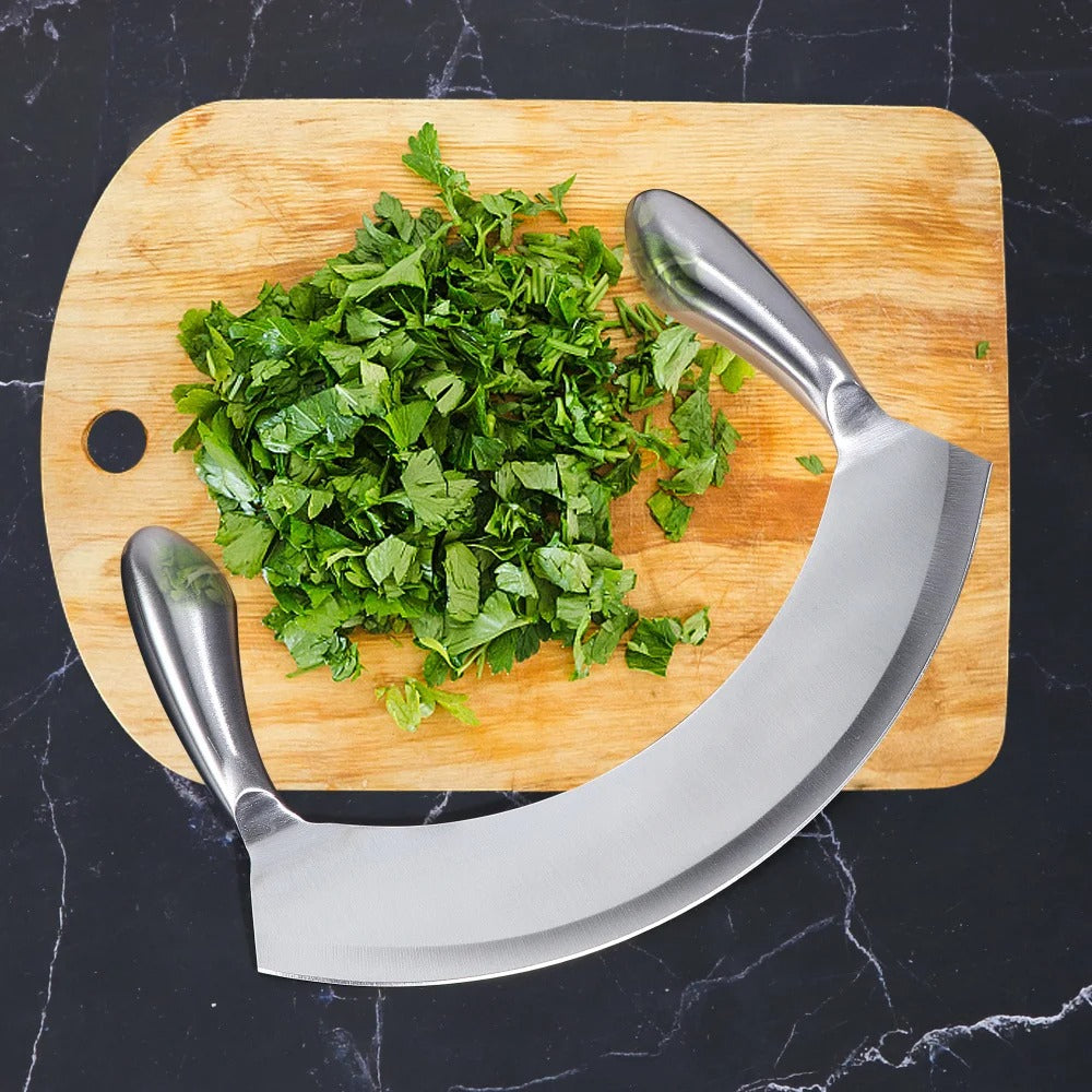 couteau hachoir libere arome des herbes fraiches
