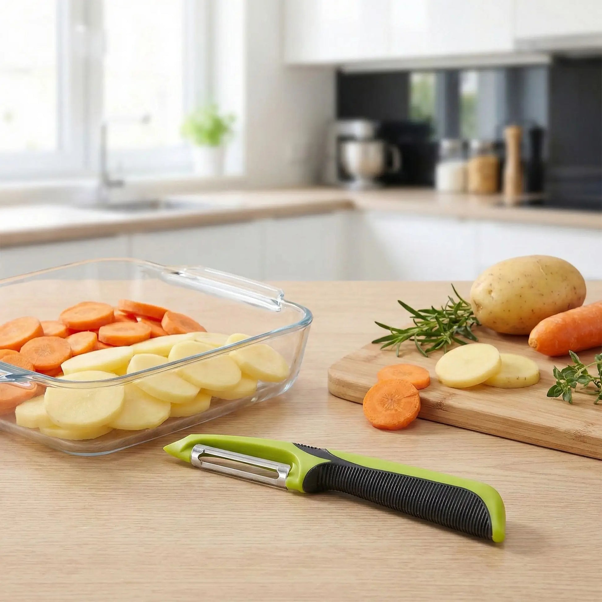 econome et légume coupé en rondelle