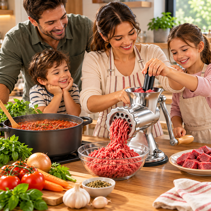 hachoir à viande manuel partage des repas fait avec amour
