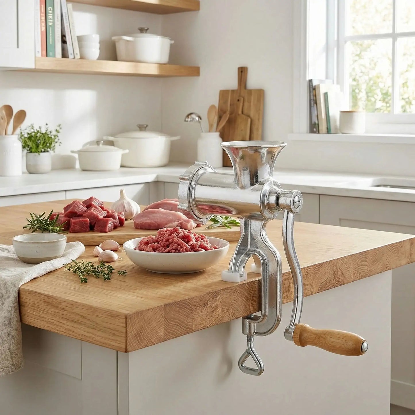 hachoir à viande manuel pratique et facile a utilisé