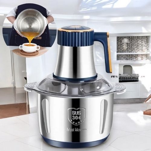 Hachoir-électrique - poignée - bleu-Cuisine Eclat