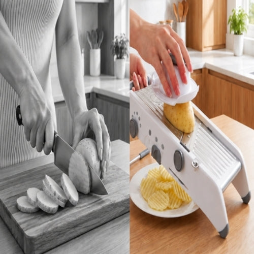 mandoline cuisine securislice préparation en un clin d'oeil