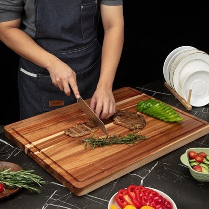 planche a decouper bois resiste aux impacts des couteaux