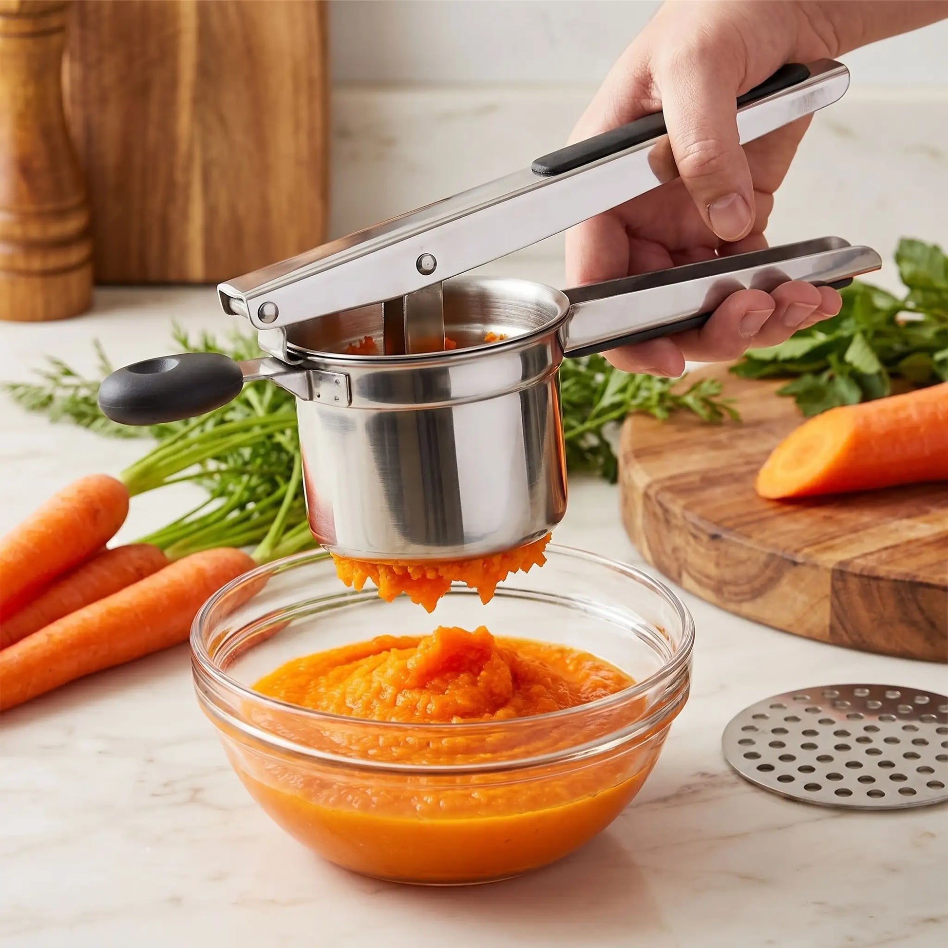 presse purée 3 disques purée de carottes cuisiner sans stresse