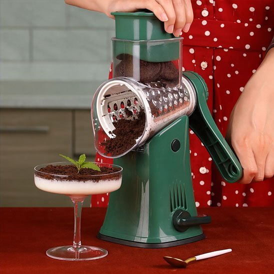 râpe à fromage multilames vert