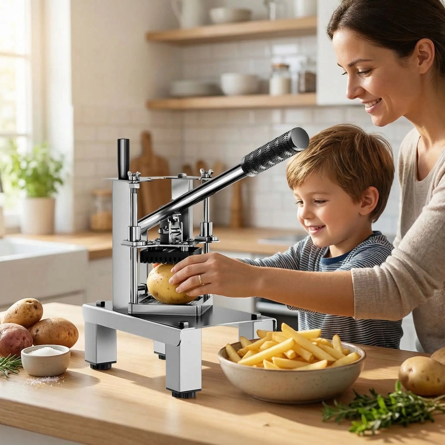 stabilité parfaite de la coupe frite robupress