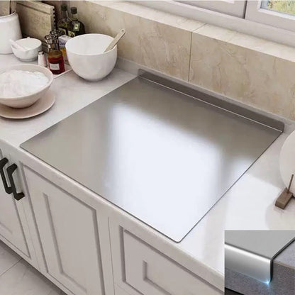 surface en acier inoxydable de la planche a decouper