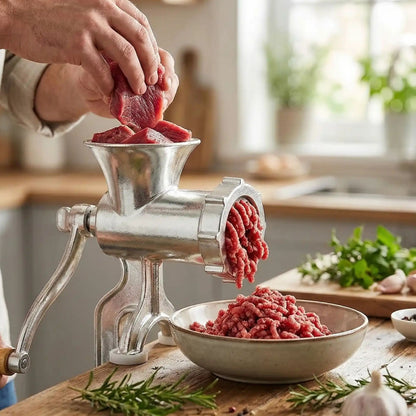 viande hachée maison avec hachoir à viande manuel