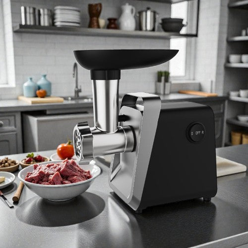 viande pret à hacher avec hachoir à viande